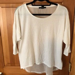 Cream front sheer back shirt